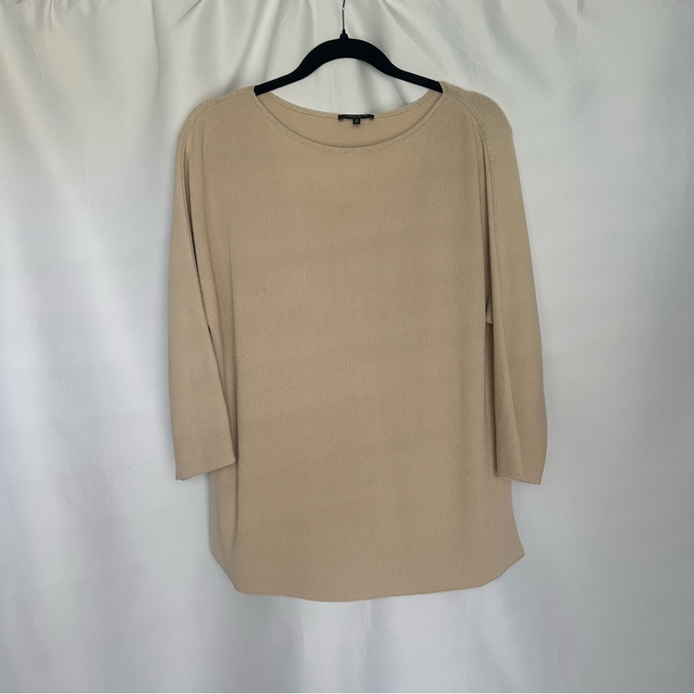 Lafayette 148 New York Beige Long Sleeve Top